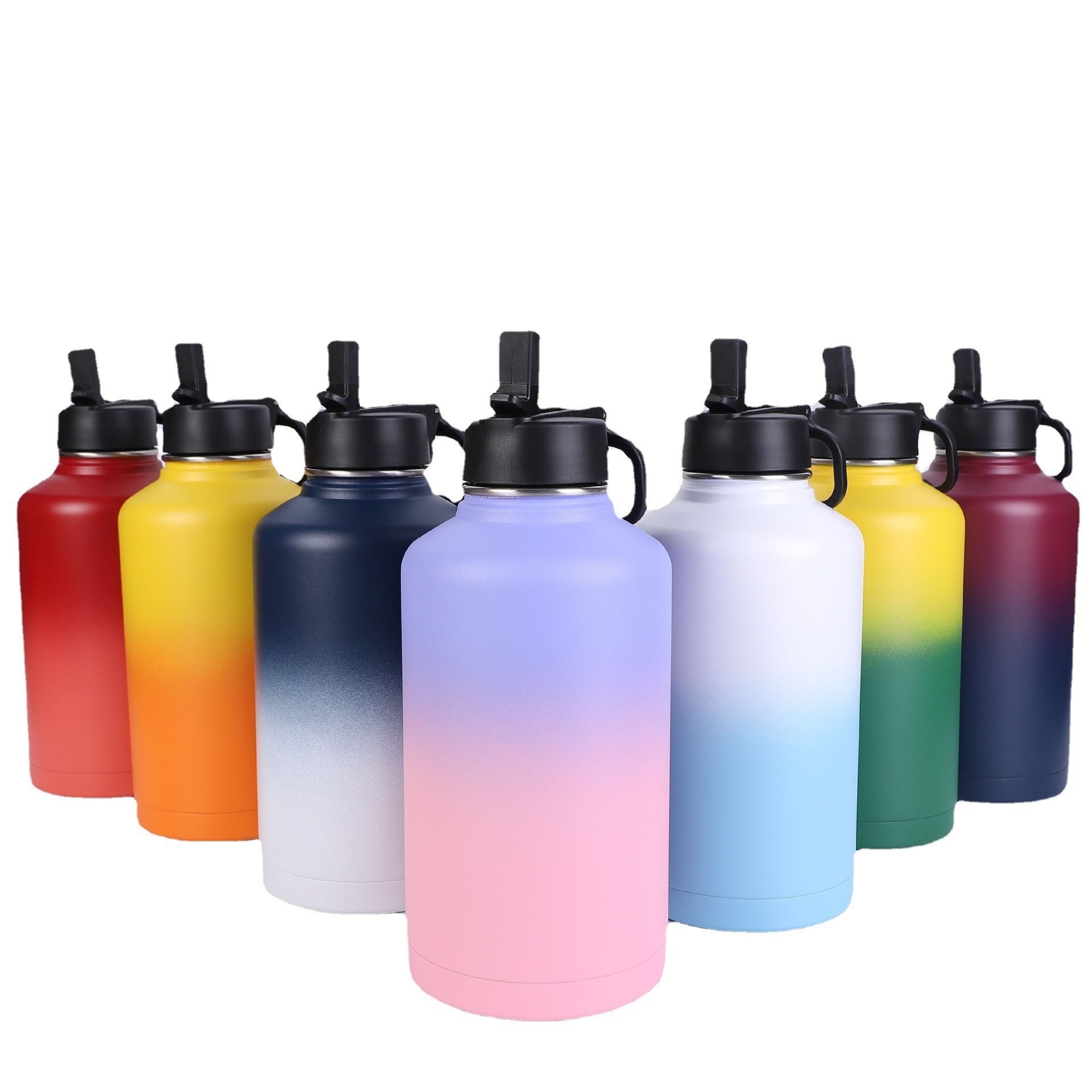 100% Leak Proof Camping  Water Bottle 24oz 700ml BPA Free Tritan Bite Valve Water Bottle With Straw And Handle Wide Mouth