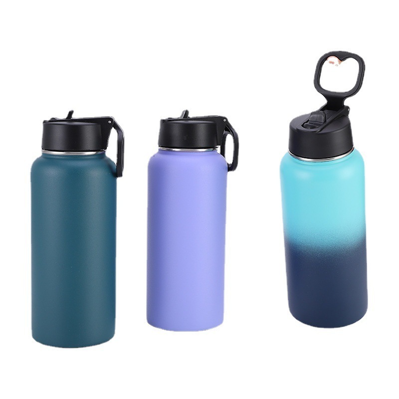 100% Leak Proof Camping  Water Bottle 24oz 700ml BPA Free Tritan Bite Valve Water Bottle With Straw And Handle Wide Mouth