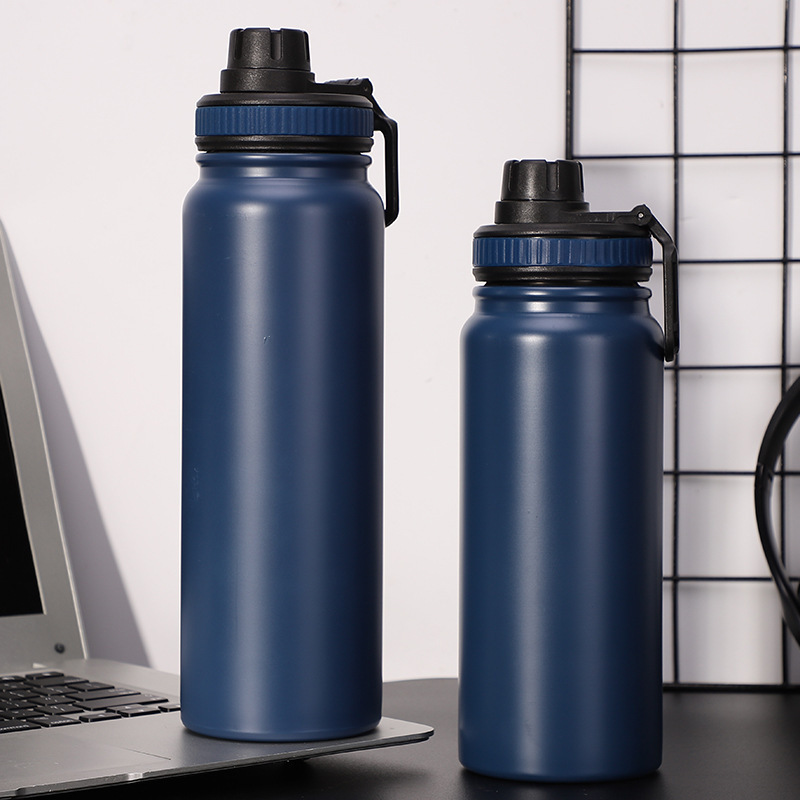 Bite Valve Top Vacuum Insulated Leak Proof Flask 22 OZ Double Wall Stainless Steel Water Bottle Straw Lid with Handle