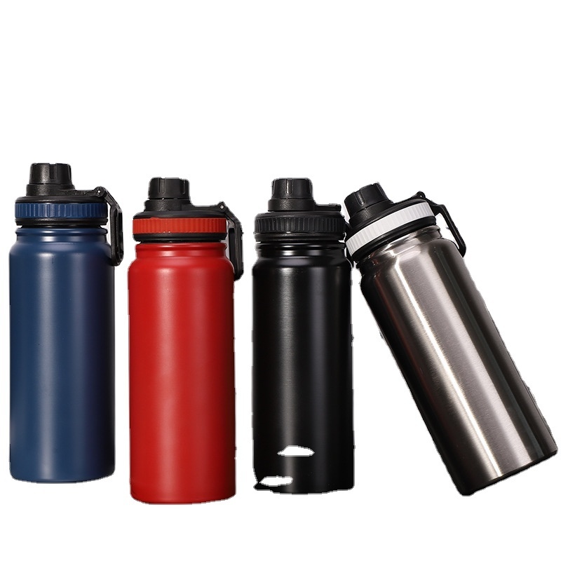 Bite Valve Top Vacuum Insulated Leak Proof Flask 22 OZ Double Wall Stainless Steel Water Bottle Straw Lid with Handle