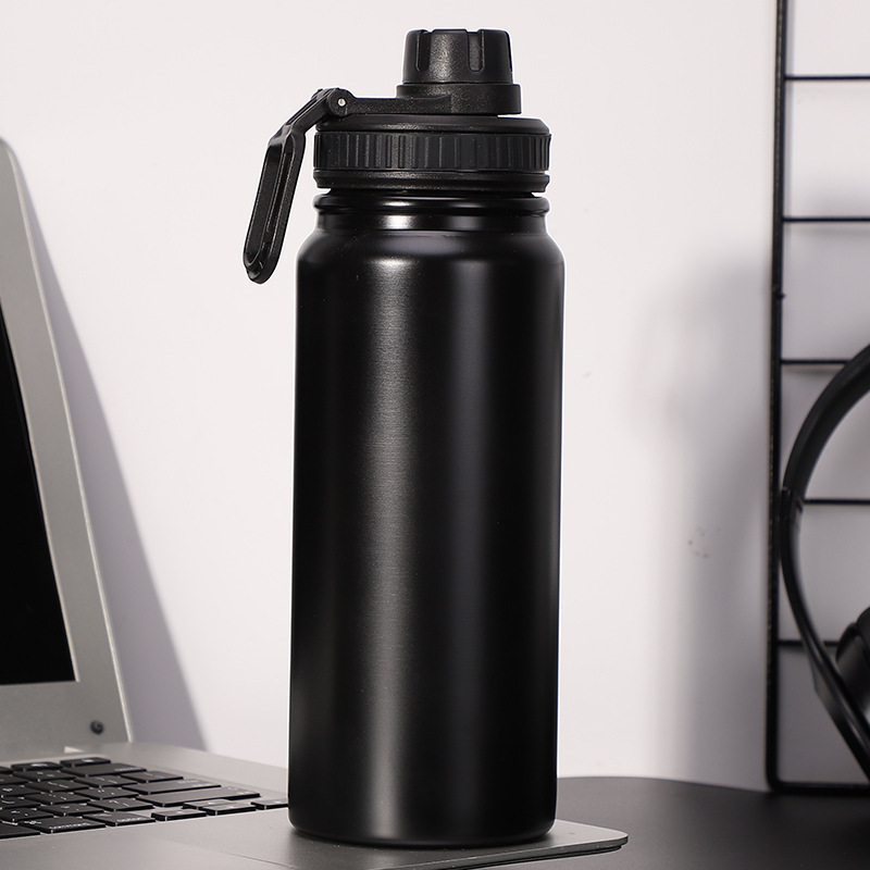 Bite Valve Top Vacuum Insulated Leak Proof Flask 22 OZ Double Wall Stainless Steel Water Bottle Straw Lid with Handle