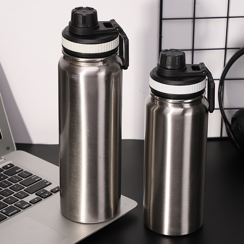 Bite Valve Top Vacuum Insulated Leak Proof Flask 22 OZ Double Wall Stainless Steel Water Bottle Straw Lid with Handle