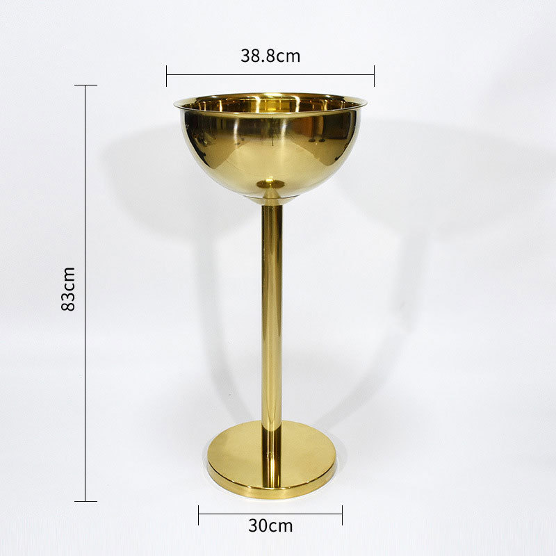 Stainless steel champagne  ice bucket outdoor party wine and beer floor ice bucket vertical bracket cooling ice bucket