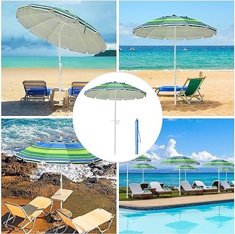 41.7 Inch Chair Umbrella with Clamp Universal Adjustable UV Protection Beach Umbrella Clip on Wheelchair Umbrella