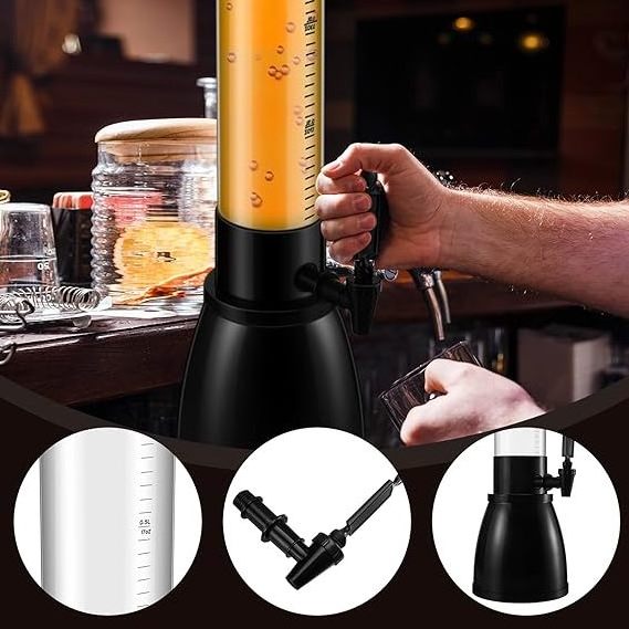 Beer Dispenser Clear Beverage Dispenser with Tap Margarita Drink Dispenser for Party Mimosa Tower