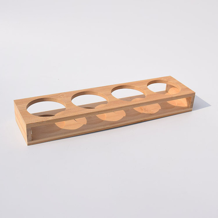 Bulk sale of wooden wine trays available for hotels Long handled wine glass trays solid wood bases red wine wooden trays