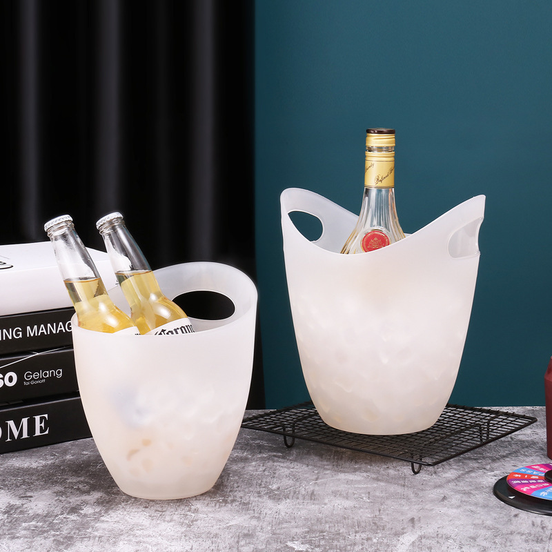 Logo custom Bar Accessories  Beer Ice Bucket  Clear Acrylic 3.5 Liter Good For 2 Wine or Champagne Bottles Ice Bucket