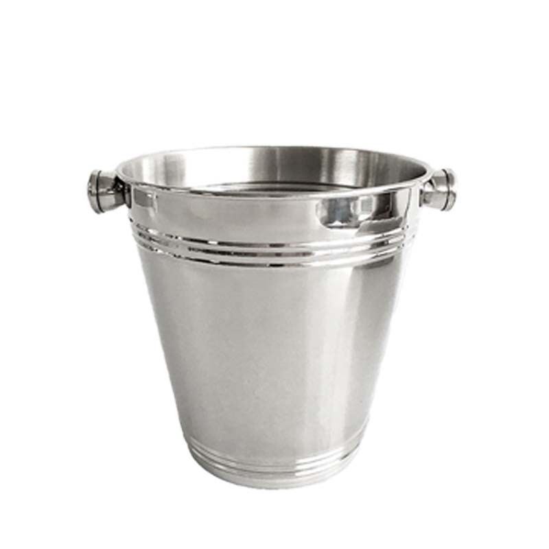 high quality  promotion china wooden grain ice bucket promotion list metal wine chiller ice buckets with strainer