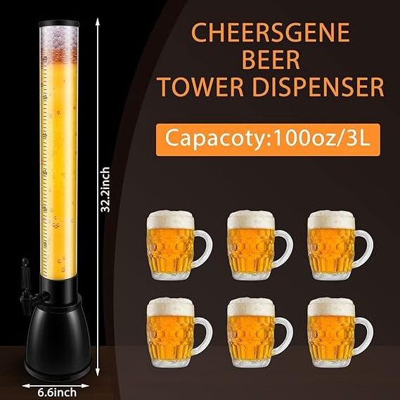 Beer Dispenser Clear Beverage Dispenser with Tap Margarita Drink Dispenser for Party Mimosa Tower