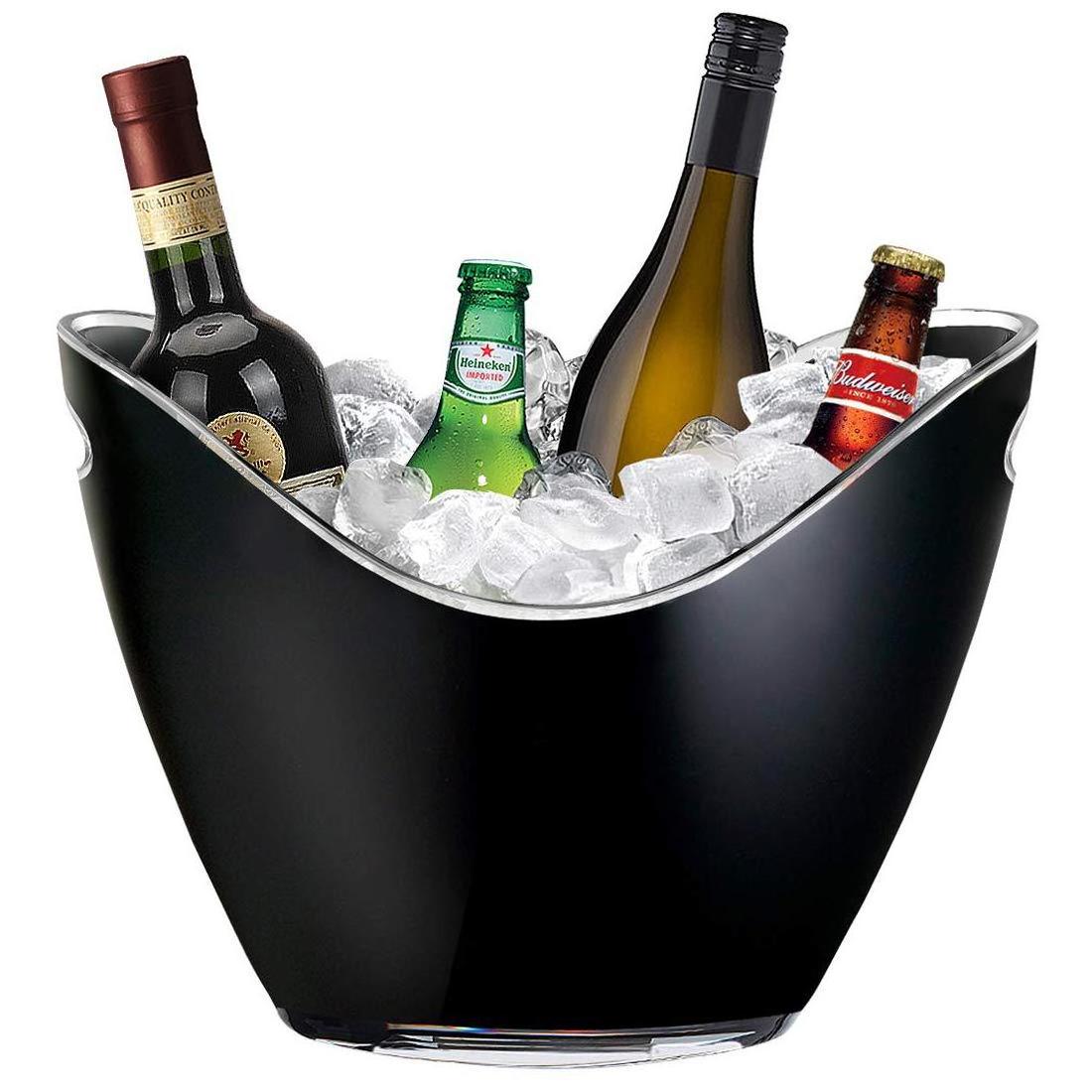 Beer Bottles Storage Tub   Perfect for Wine Champagne Clear Plastic 3.5 Liter Beer Ice Bucket