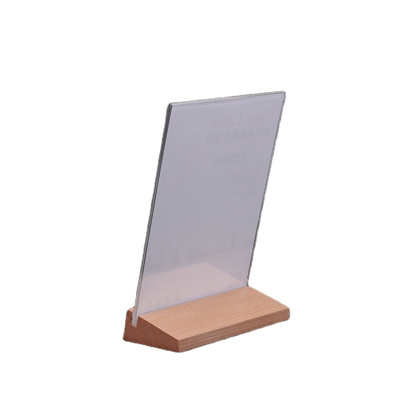 5 x 7 Inches Acrylic Sign Holder Table Menu Display Stand for Office Restaurant wood&acrylic menu stand