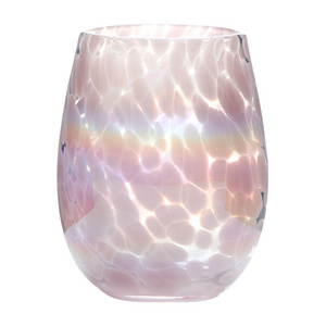 Nordic Rainbow Glass Cup Colorful Round Big Belly Water Household Heat Resistant Crystal Ion Plating Cup Egg Cup