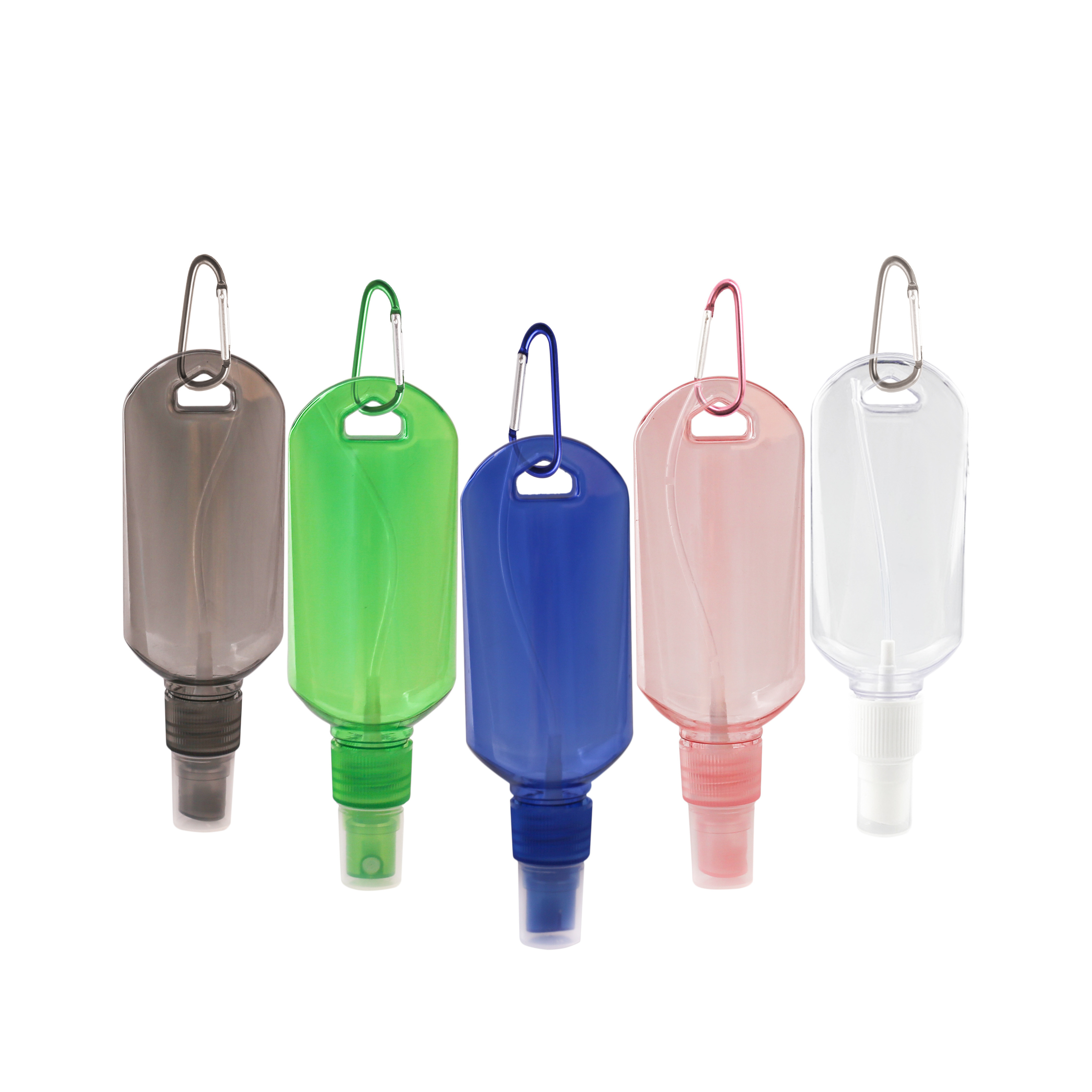 30ml 50ml 60ml Hand Sprayer Container Packaging Plastic Alcohol Mist Spray Bottle With Keychain