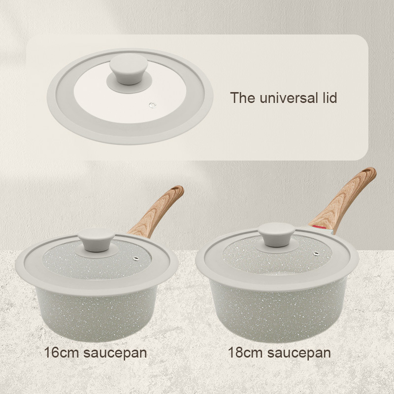 BOBIKUKE Manufacturer Aluminum Mini Soup Pot Nonstick Saucepans Set 1.5QT&1.8QT Sauce Pan With Lid