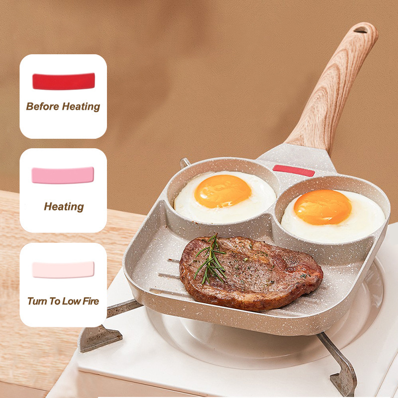 Indoor and Outdoor Cookware Steak Omelet Pan Good Selling Healthy Marble Coating Multifunction Nonstick Frying Pan 3 In 1