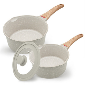 BOBIKUKE Manufacturer Aluminum Mini Soup Pot Nonstick Saucepans Set 1.5QT&1.8QT Sauce Pan With Lid