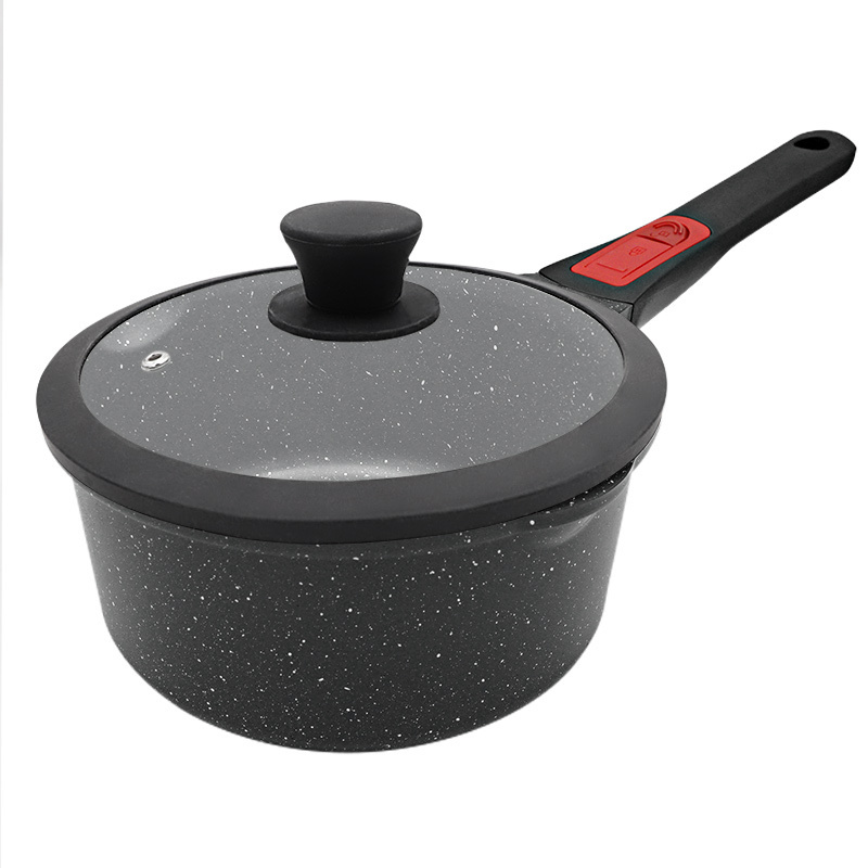 Manufacturer PFOA FREE Sauce Pots Cooking Pot NonStick Removable Handle Sauce pan with Two Pour Spout