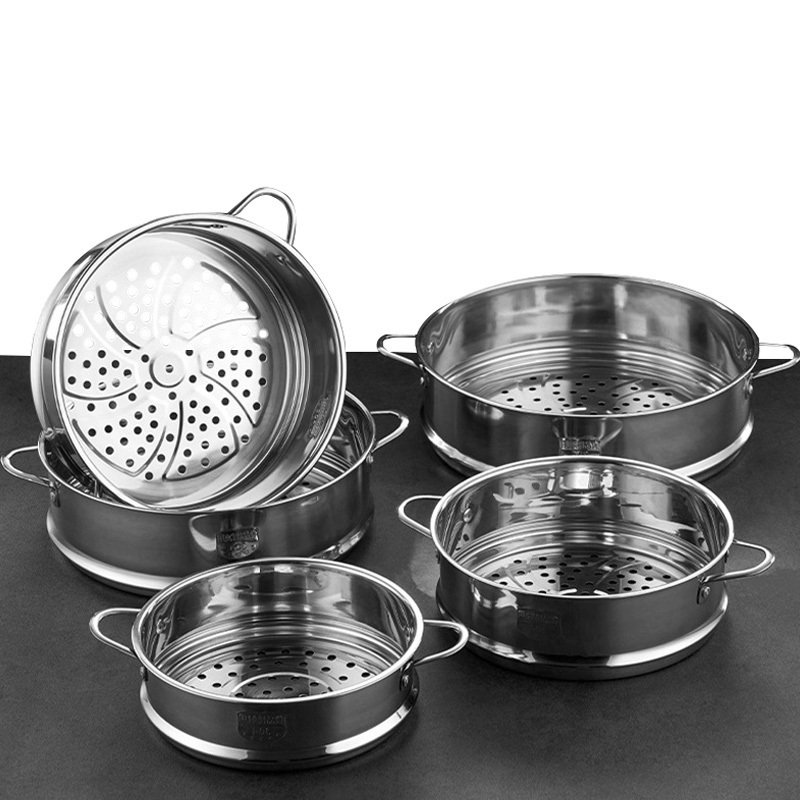 Factory Vegetable Steamer Pot Multi Layers Stainless Steel Dumplings Seafood Rice Cooking Food Steamer