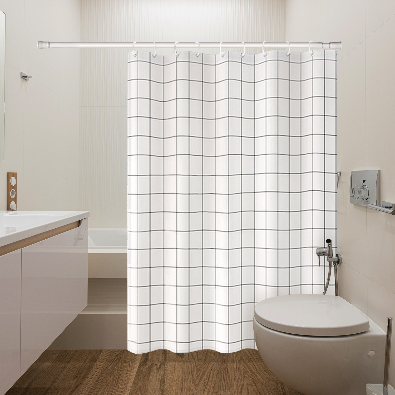 Factory direct supply Bathroom Adjustable Shower Curtain Rod