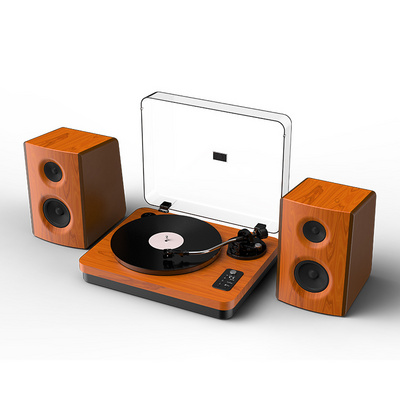 High quality for Voice Best modern wooden Suitcase Portable Turntable record player LP Vinyl player Speaker