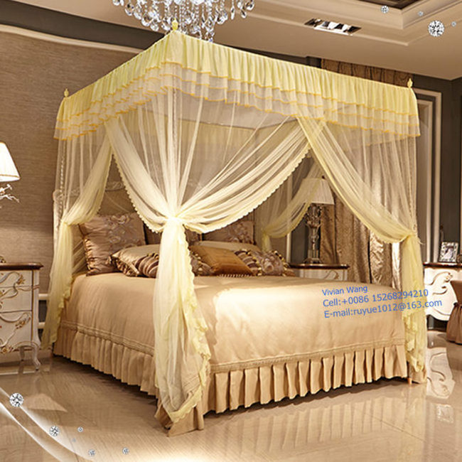 high quality bed canopy princess lace mosquito nets with Stainless steel bracket