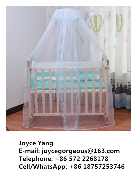 High Quality 100% Polyester Crib Baby Bed Round Top Canopy Mosquito Netting and Baby Bedding Mosquito Curtain