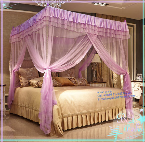 high quality bed canopy princess lace mosquito nets with Stainless steel bracket