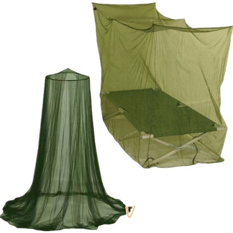 Olive green mosquito nets  rectangular bed canopy single bed size outdoor net Conical mosquito netting