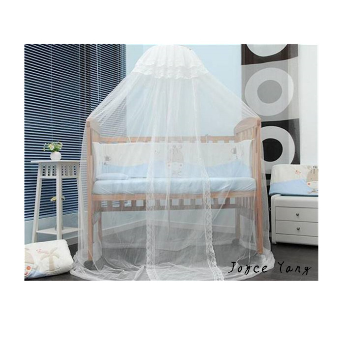 High Quality 100% Polyester Crib Baby Bed Round Top Canopy Mosquito Netting and Baby Bedding Mosquito Curtain