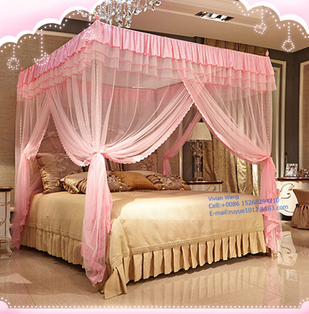 high quality bed canopy princess lace mosquito nets with Stainless steel bracket