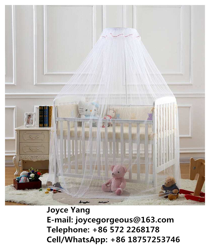 High Quality 100% Polyester Crib Baby Bed Round Top Canopy Mosquito Netting and Baby Bedding Mosquito Curtain