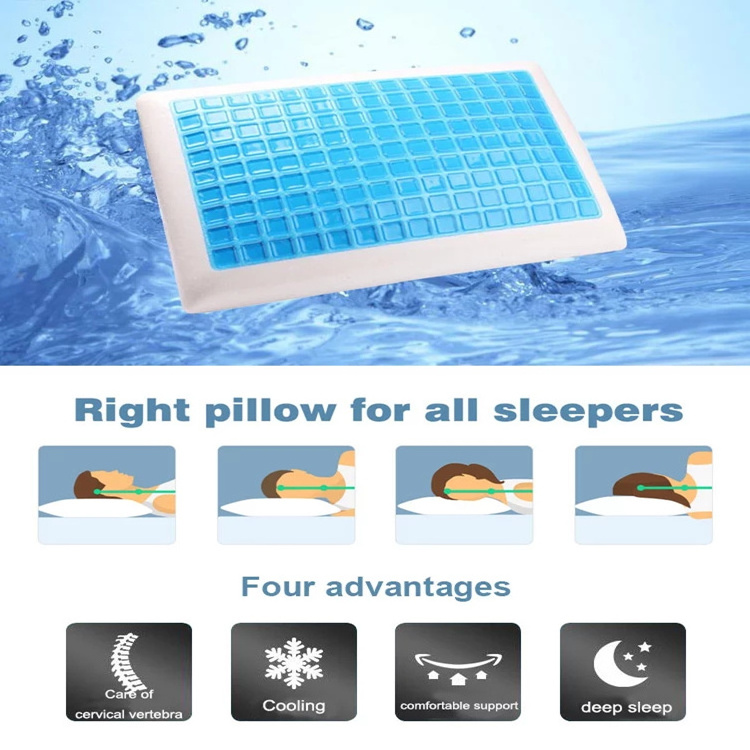 Factory direct sale hypoallergenic healthy gel memory foam pillow neck pillow with cover