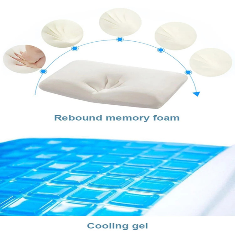 Factory direct sale hypoallergenic healthy gel memory foam pillow neck pillow with cover