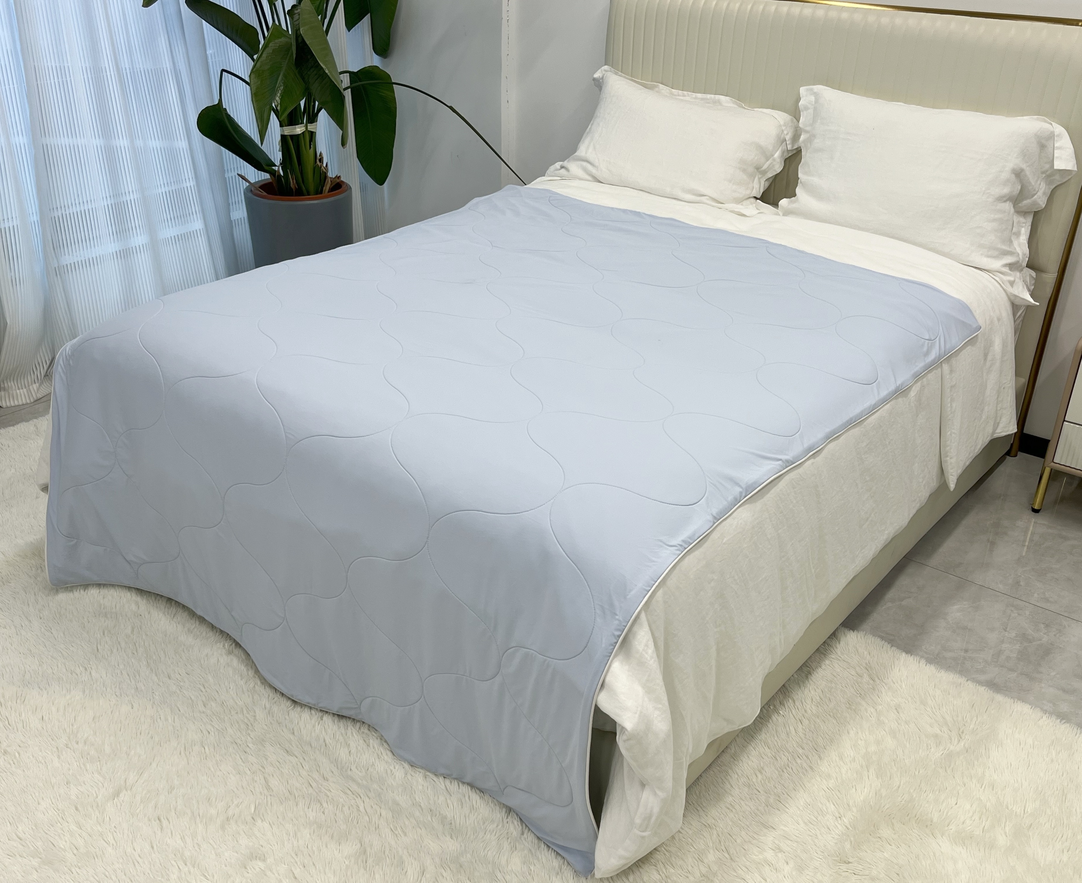 Super Soft Cozy Bliss Dual-Sided Cooling Comforter Cold Tech Washable Lightweight Silk Smooth Cooling Blanket