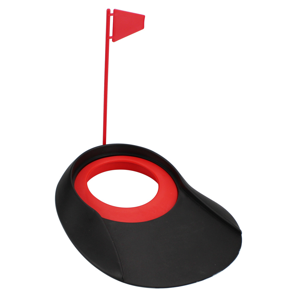 Golf Putting Green Cup Practice Hole Rubber Putting Cup Indoor Outdoor Training Red Flag Soft Drop Ship