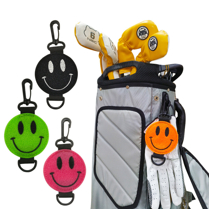 Golf Polyester W Carabiner Hook Magic Tape Golf Gloves Magic Belt Clip Holder Velcro-Strap Golf Hang Gloves Magic Tape