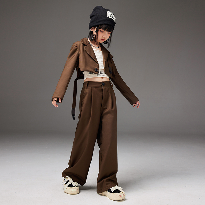 Girls jazz dress Children's suits Jazz Kids hip hop fashion cool model catwalk clothes