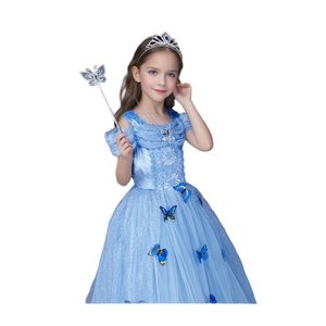 Factory Custom Kids Costumes Beautiful Butterfly Fairy Party Dresses Princess Elsa Dress For Girls