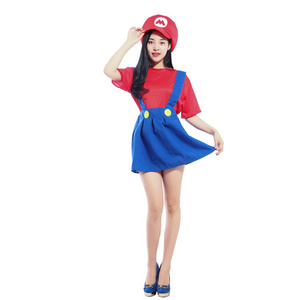 Adult Mario Cosplay Fancy Costumes Super Mario Men and Women Cosplay Stage Costumes