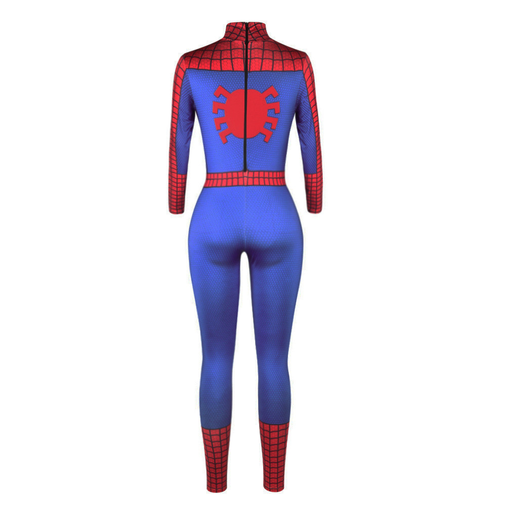 Halloween Carnival Cosplay Superhero Women Jumpsuit Black Spider Iron Costume Digital Printing Sexy Spider Man Woman Costume