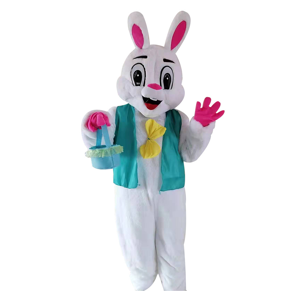 Factory Supply Lovely Bunny Cartoon Doll Jumpsuit Rabbit Mascot Clothes Easter Bunny Costume For Adults