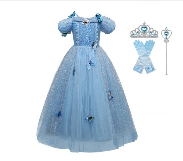 Factory Custom Kids Costumes Beautiful Butterfly Fairy Party Dresses Princess Elsa Dress For Girls