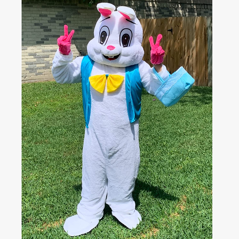 Factory Supply Lovely Bunny Cartoon Doll Jumpsuit Rabbit Mascot Clothes Easter Bunny Costume For Adults