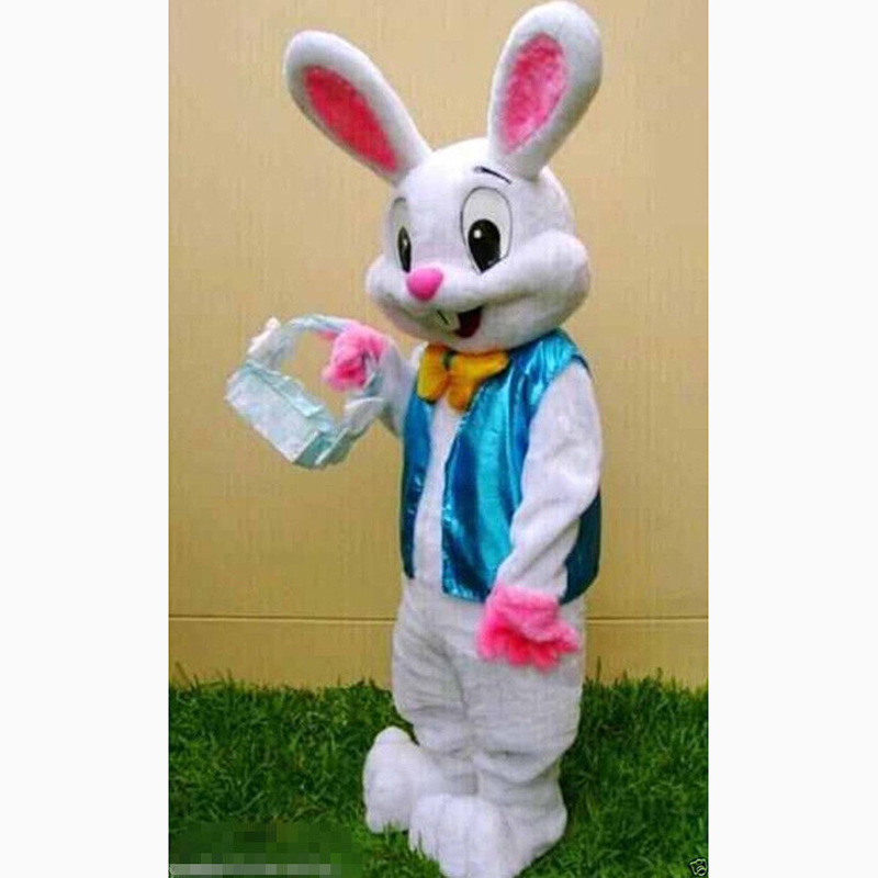 Factory Supply Lovely Bunny Cartoon Doll Jumpsuit Rabbit Mascot Clothes Easter Bunny Costume For Adults