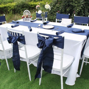 Wedding chair decorations sashes navy blue christmas chair sashes chiffon chair sash