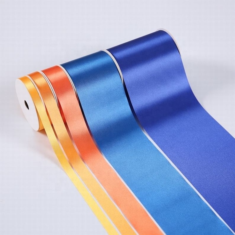 10-1500mm cut/embossed edge 100% polyester christmas gift ribbon satin 10mm 100mm custom satin ribbon roll wholesale for packing