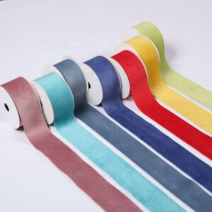 Wholesale Factory Stock Color None Stretch Velvet Ribbon RIBBONS Polyethylene Flocked Velvet Ribbon Single Face 100% Polyester