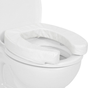 Toilet Seat Cushion Raised Soft Padded Cover White Cushioned Foam Pad  Portable With Wide Oval Gap For Comfort