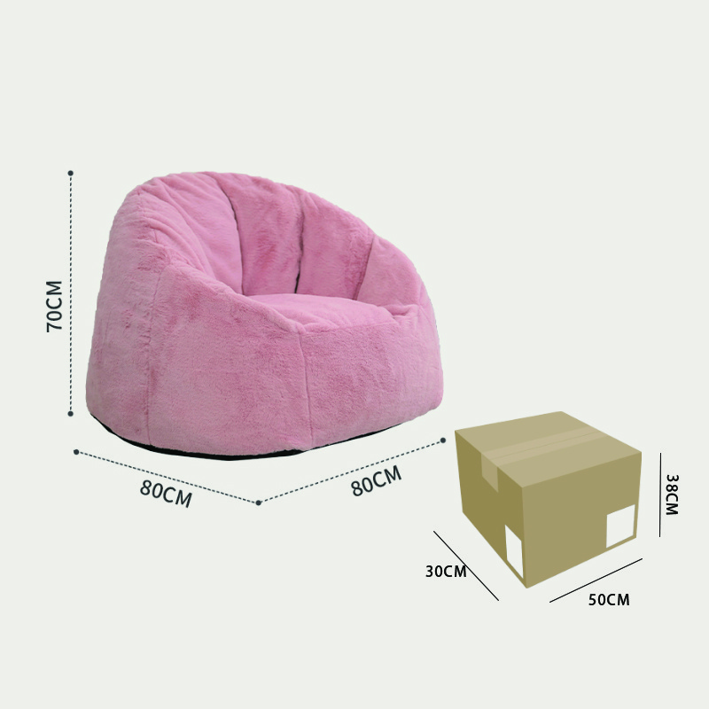 White fur Adult Size Foam Filling Bean Bag Sack Includes Removable and Machine Washable Cover