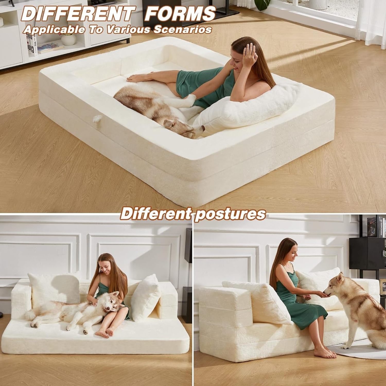 Normal Portable Outdoor Floor Travel Folding Foldable Tri-fold Foam Mattress Bean bag Japan Futon Sofa Bed For Guest or Nap